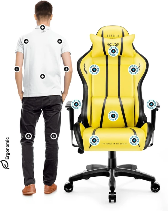 Diablo Chairs X-One 2.0 Normal Gamingstuhl, Electric Yellow, gelb/schwarz
