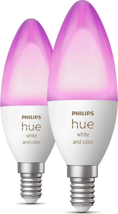 Philips Hue White and Color Ambiance LED-Bulb E14 5.3W, 2 Stück
