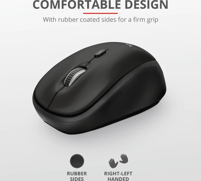 Trust Yvo Wireless Mouse Set mit Wendehülle für 15.6" Laptops, schwarz, USB