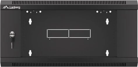 Lanberg WFFA Series 19" Rack Wandschrank 4HE, hängend, Flatpack, Glastür, IP20, RAL 9004, 600mm tief