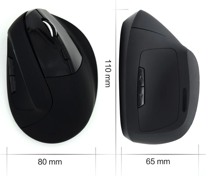 Ewent Wireless Ergonomic Mouse schwarz, USB