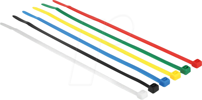 DeLOCK Kabelbinder, 3.6mm, 200mm, farbig sortiert, 100 Stück