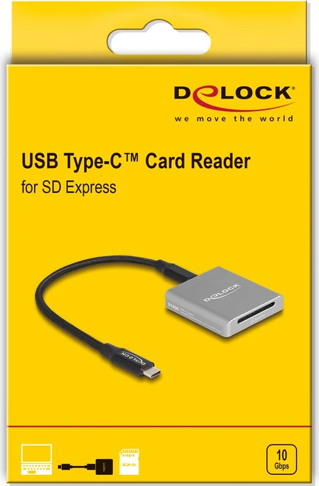 DeLOCK SD Express Single-Slot-Cardreader, USB-C 3.1 [Buchse]