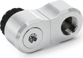Alphacool Apex Grip 90° Versatzstück 27mm G1/4" AG auf G1/4" IG, drehbar, chrom