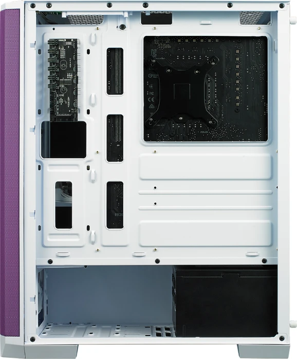 BitFenix Nova Mesh SE TG 4ARGB, weiß/violett, inkl. 4x Lüfter, Lüfter LED RGB, Glasfenster