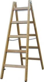 Krause Stabilo Professional Holz-Sprosse 2-tlg. Stehleiter, 2x 5 Stufen