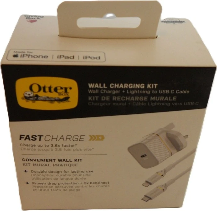Otterbox USB-C Wandladegerät Premium (UK) + Standardkabel USB-C/USB-C weiß