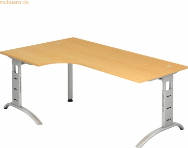 Hammerbacher Ergonomic Plus F-Serie FS82/6 Eckschreibtisch 210x113cm Buche/silber