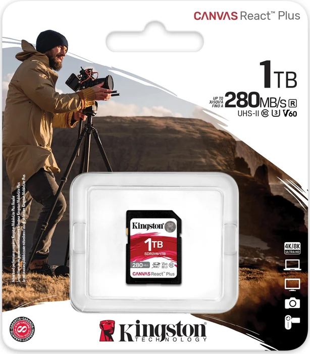 Kingston Canvas React Plus V60 R280/W150 1TB, UHS-II U3, Class 10