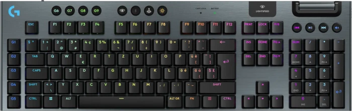 Logitech G915 X Lightspeed, schwarz, LEDs RGB, GL TACTILE, USB/Bluetooth, CH