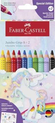 Faber-Castell Jumbo Grip Unicorn Buntstift sortiert, 10er-Set