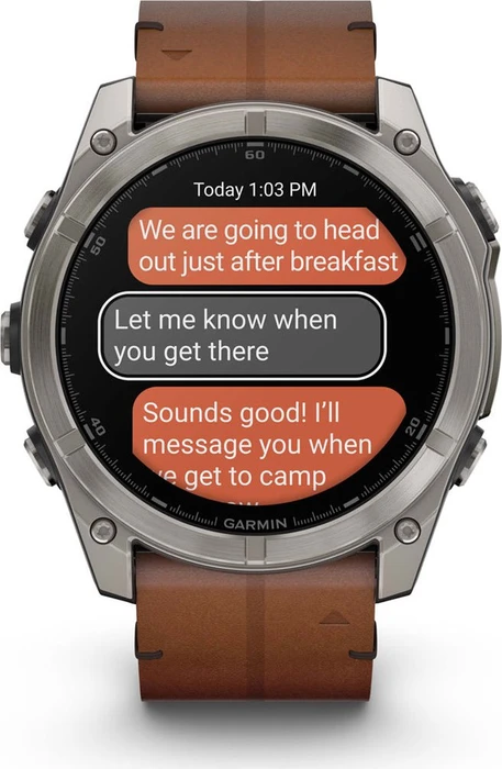 Garmin Fenix 8 51mm Sapphire titanium/chestnut leather