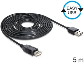 DeLOCK EASY-USB 2.0 Verlängerungskabel, USB-A [Stecker] auf USB-A [Buchse], 5m (83373)