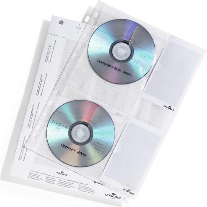 Durable CD/DVD Leerhülle, 5 Stück