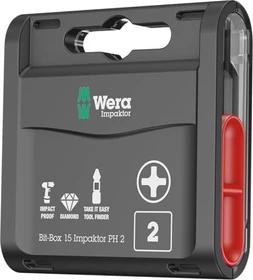 Wera 851/1 IMP DC Kreuzschlitz Bit 1/4", PH2x25mm, 20 Stück