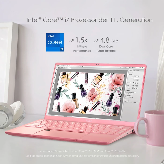 MSI Prestige 14 A11SCX-202, Rose Pink, Core i7-1185G7, 16GB RAM, 1TB SSD, GeForce GTX 1650 Max-Q, DE