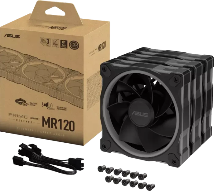 ASUS MR120 ARGB Reverse Blade, schwarz, 120mm, 3er-Pack
