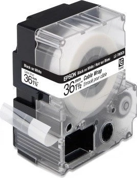 Epson LK-7WBC/LC-7WBC9 Cable Wrap Beschriftungsband, 36mm, schwarz/weiß
