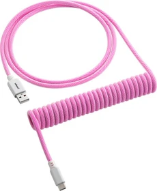 CableMod Classic Coiled Keyboard Cable USB Micro-B auf USB-A, Tastaturkabel (Spiral-Textilkabel), 1.5m, Strawberry Cream