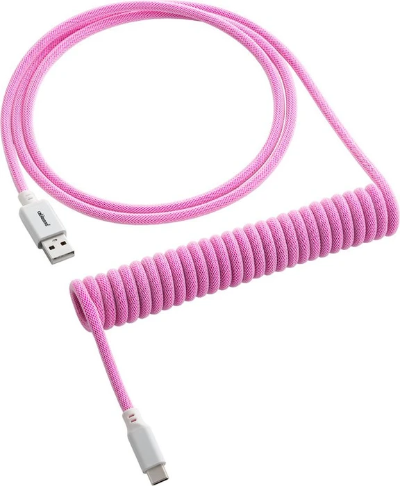 CableMod Classic Coiled Keyboard Cable USB Micro-B auf USB-A, Tastaturkabel (Spiral-Textilkabel), 1.5m, Strawberry Cream