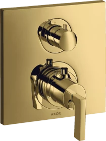 Hansgrohe Axor Citterio Thermostat mit Absperrventil und Hebelgriff polished gold optic