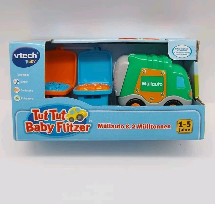 VTech Tut Tut Baby Flitzer Müllauto & 2 Mülltonnen