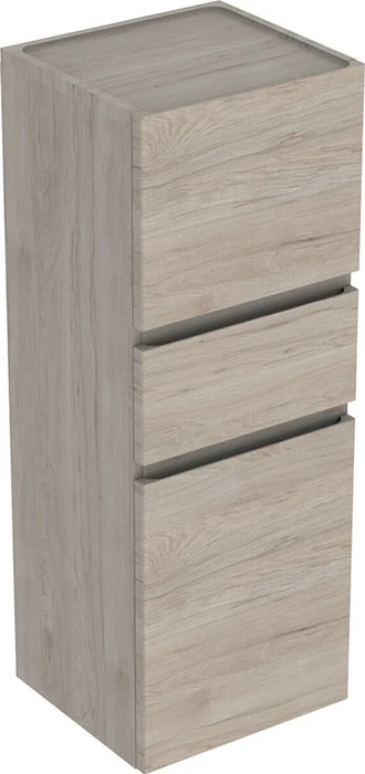 Geberit Renova Plan Mittel-Hochschrank 39x105x36cm, 2 Türen, 1 Schublade, Nussbaum hickory hell