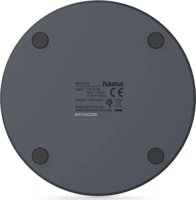 Hama Kabelloses Smartphone-Ladepad 15W schwarz