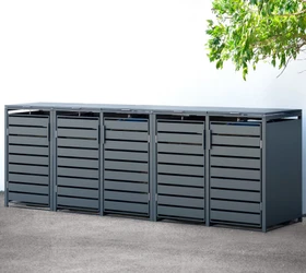 Westmann Kubus Mülltonnenbox 5x 240l anthrazit