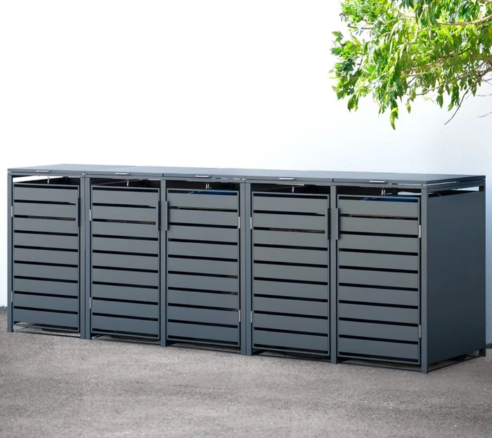 Westmann Kubus Mülltonnenbox 5x 240l anthrazit
