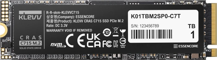 Klevv Cras C715 1TB, M.2 2280 / M-Key / PCIe 3.0 x4