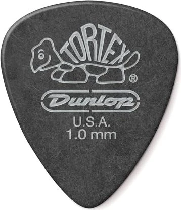 Dunlop Tortex Pitch Black Standard Pick, 1.0mm, 12-Pack