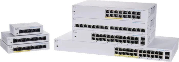 Cisco Business 110 Desktop Gigabit Switch, 8x RJ-45, 32W PoE