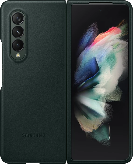 Samsung Leather Cover für Galaxy Z Fold 3 5G grün