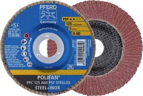 Pferd PFC 125 A 60 PSF STEELOX POLIFAN Fächerschleifscheibe K60, 125x22.23mm, 10 Stück