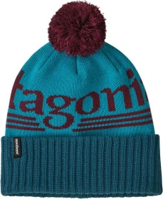 Patagonia Powder Town Beanie hut tripper logo: mako blue