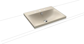 Kaldewei Silenio 3040 Aufsatzwaschtisch 60x46x4cm, Perl-Effekt, warm beige 20