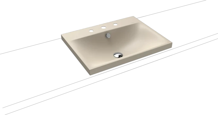 Kaldewei Silenio 3040 Aufsatzwaschtisch 60x46x4cm, Perl-Effekt, warm beige 20