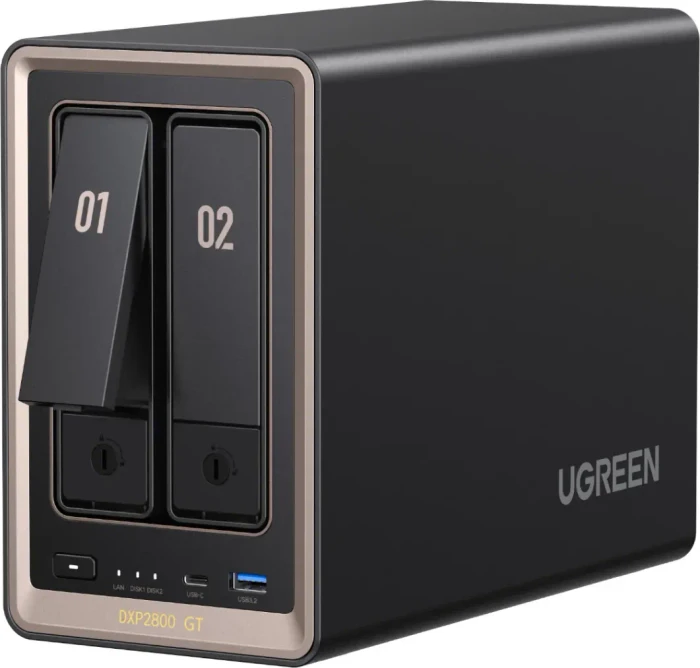 Ugreen NASync DXP2800 GT, 8GB RAM, 1x RJ-45 10GBase-T, 1x USB-C 3.1