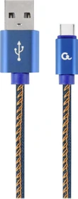 Gembird Premium Cotton Braided Type-C USB Charging And Data Cable 2.0m dunkelblau