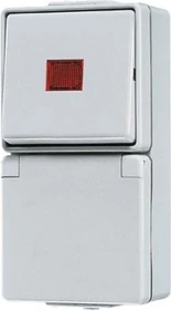 Jung WG 600 SCHUKO Steckdose 16A 250V mit Kontrollschalter 10AX 250V