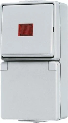 Jung WG 600 SCHUKO Steckdose 16A 250V mit Kontrollschalter 10AX 250V
