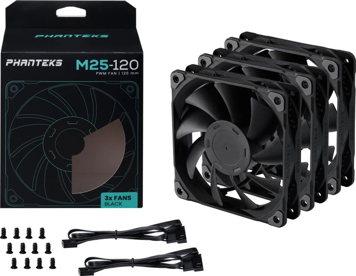 Phanteks M25-120 PWM, schwarz, 120mm, 3er-Pack