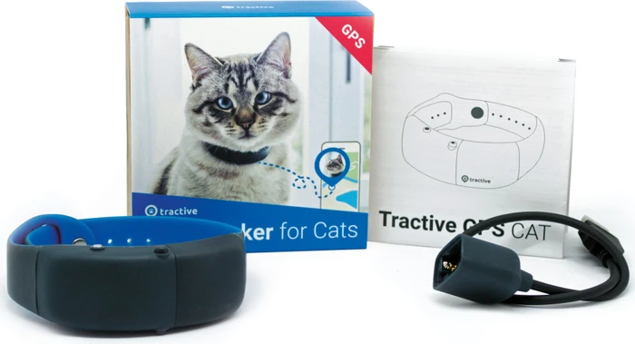 Tractive GPS Tracker-Halsband für Katzen, grau