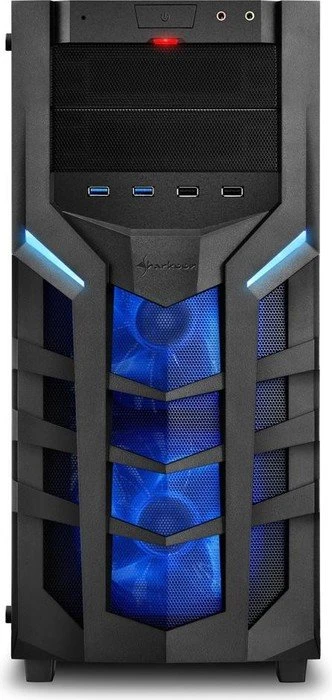 Sharkoon DG7000-G blau, Glasfenster