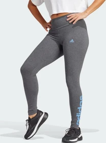 adidas Essentials High-Waisted Logo Tights Hose lang dark grey heather/blue fusion (Damen)