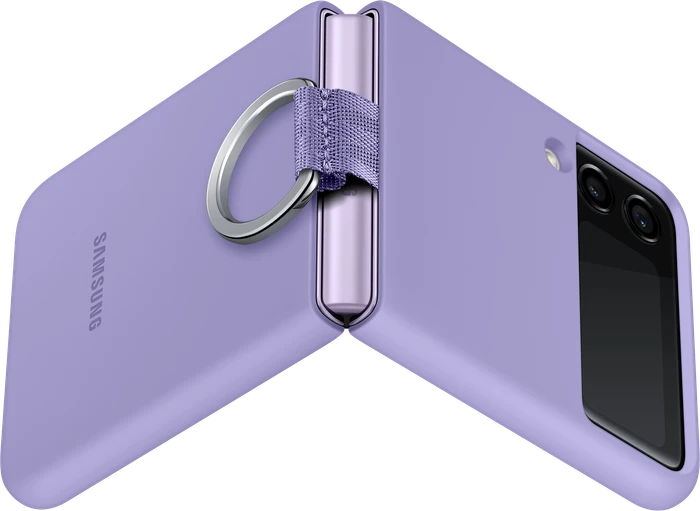 Samsung Silicone Cover with Ring für Galaxy Z Flip 3 5G Lavender