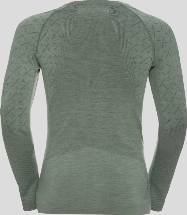Odlo Slokar Performance Wool Baselayer Funktionsshirt langarm hedge green/black (Herren)