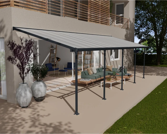 Palram Canopia Feria Terrassenüberdachung 915x300cm grau