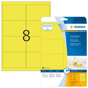 Herma Neonetiketten, 99.1x67.7mm, gelb, matt, 20 Blatt (160 Etiketten)